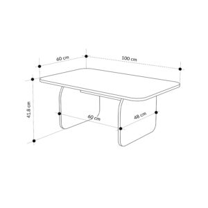 Τραπεζάκι σαλονιού Pietra Megapap χρώμα neo travertine 100x60x41,8εκ.