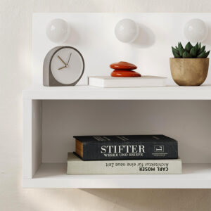 Κομοδίνο επιτοίχιο Treo Megapap με LED χρώμα λευκό 40x30x33,8εκ.