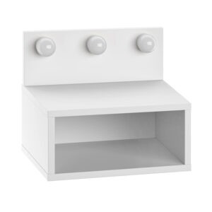 Κομοδίνο επιτοίχιο Treo Megapap με LED χρώμα λευκό 40x30x33,8εκ.