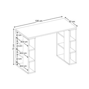 Γραφείο εργασίας Colmar Megapap χρώμα ανοιχτό καρυδί 106x50x75εκ.