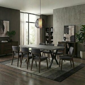 Τραπέζι Walter Megapap Mdf - μεταλλικό χρώμα σκούρο γκρι σκυροδέματος 200x100x75εκ.