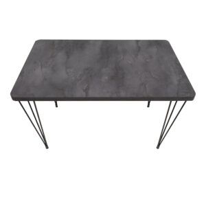 Τραπέζι Roger Megapap Mdf - μεταλλικό χρώμα σκούρο γκρι σκυροδέματος 120x70x75εκ.