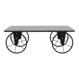 Τραπεζάκι σαλονιού Jemmy Megapap Mdf - μεταλλικό χρώμα μαύρο εφέ μαρμάρου 90x55x33εκ.