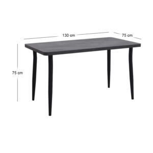 Τραπέζι Levico Megapap Mdf - μεταλλικό χρώμα σκούρο γκρι σκυροδέματος 130x75x75εκ.