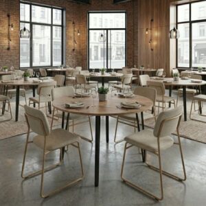 Τραπέζι Zeno Megapap χρώμα ακακίας Ø110x73,5εκ.