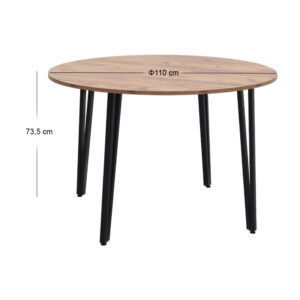 Τραπέζι Zeno Megapap χρώμα ακακίας Ø110x73,5εκ.