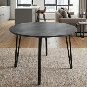 Τραπέζι Zeno Megapap χρώμα σκούρο γκρι σκυροδέματος Ø110x73,5εκ.