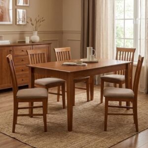 Τραπέζι Adare Megapap μασίφ ξύλο-MDF επεκτεινόμενο χρώμα καρυδί 140/180x78x77εκ.