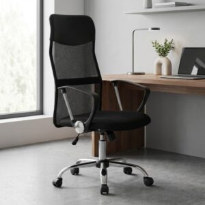 Καρέκλα γραφείου Marco Megapap με ύφασμα Mesh χρώμα μαύρο 62x59x110/120εκ.