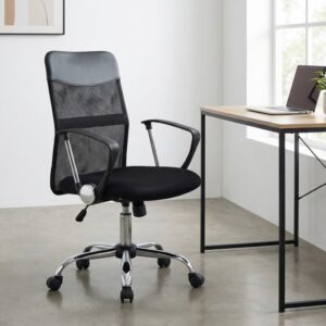 Καρέκλα γραφείου Franco Megapap με ύφασμα Mesh χρώμα μαύρο 59x57x95/105εκ.