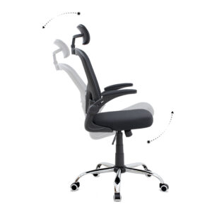 Καρέκλα γραφείου διευθυντική Falcon Megapap με ύφασμα Mesh χρώμα μαύρο 68x65x119/129εκ.