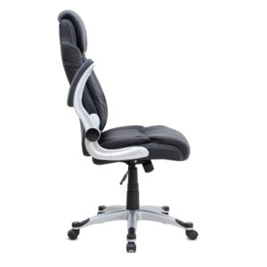 Καρέκλα γραφείου διευθυντική Gustavo Megapap από τεχνόδερμα χρώμα μαύρο 69x65x116/126εκ.