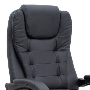 Καρέκλα γραφείου διευθυντική Daria Megapap με υποπόδιο από τεχνόδερμα χρώμα μαύρο 65x65x117/127εκ.