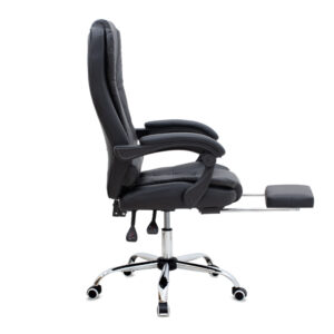 Καρέκλα γραφείου διευθυντική Daria Megapap με υποπόδιο από τεχνόδερμα χρώμα μαύρο 65x65x117/127εκ.