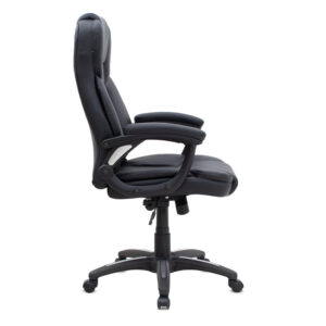 Καρέκλα γραφείου διευθυντική Morgan Megapap από τεχνόδερμα χρώμα μαύρο 67x65x112/122εκ.