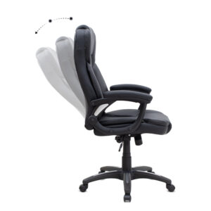 Καρέκλα γραφείου διευθυντική Morgan Megapap από τεχνόδερμα χρώμα μαύρο 67x65x112/122εκ.