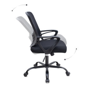 Καρέκλα γραφείου Freda Megapap με ύφασμα Mesh χρώμα μαύρο 65x65x90/100εκ.