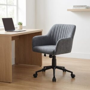 Καρέκλα γραφείου Alice Megapap υφασμάτινη χρώμα γκρι 61x61x80/90εκ.