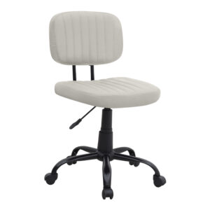 Καρέκλα γραφείου Romano Megapap από τεχνόδερμα χρώμα λευκό 46x53x79/86εκ.