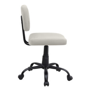 Καρέκλα γραφείου Romano Megapap από τεχνόδερμα χρώμα λευκό 46x53x79/86εκ.