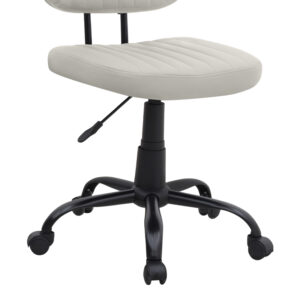 Καρέκλα γραφείου Romano Megapap από τεχνόδερμα χρώμα λευκό 46x53x79/86εκ.