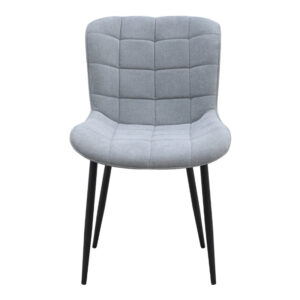 Καρέκλα τραπεζαρίας Chiara Megapap γκρι ύφασμα - μεταλλικό μαύρο πόδι 48x58x81εκ.