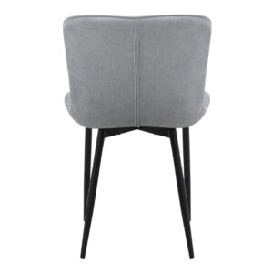 Καρέκλα τραπεζαρίας Chiara Megapap γκρι ύφασμα - μεταλλικό μαύρο πόδι 48x58x81εκ.