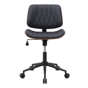 Καρέκλα γραφείου Corina Megapap από τεχνόδερμα χρώμα μαύρο 60x65x82/92εκ.