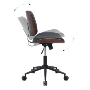 Καρέκλα γραφείου Corina Megapap από τεχνόδερμα χρώμα μαύρο 60x65x82/92εκ.