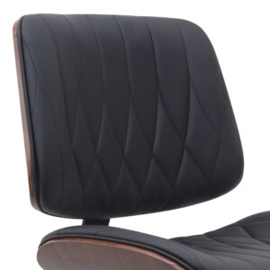 Καρέκλα γραφείου Corina Megapap από τεχνόδερμα χρώμα μαύρο 60x65x82/92εκ.