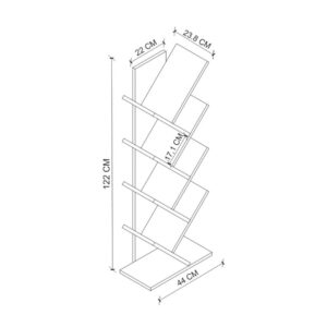 Βιβλιοθήκη Milton Megapap χρώμα λευκό 44x22x121εκ.