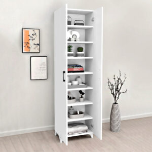 Ντουλάπα - Παπουτσοθήκη Lilly Megapap χρώμα λευκό 49x32x178εκ.