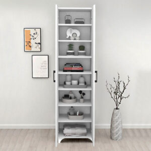 Ντουλάπα - Παπουτσοθήκη Lilly Megapap χρώμα λευκό 49x32x178εκ.