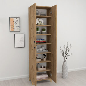 Ντουλάπα - Παπουτσοθήκη Lilly Megapap χρώμα pine oak 49x32x178εκ.