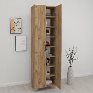 Ντουλάπα - Παπουτσοθήκη Lilly Megapap χρώμα pine oak 49x32x178εκ.