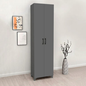 Ντουλάπα - Παπουτσοθήκη Lilly Megapap χρώμα ανθρακί 49x32x178εκ.