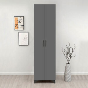 Ντουλάπα - Παπουτσοθήκη Lilly Megapap χρώμα ανθρακί 49x32x178εκ.