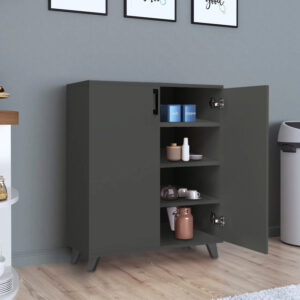 Ντουλάπι κουζίνας/μπάνιου - Παπουτσοθήκη Lilly Megapap χρώμα ανθρακί 72x32,5x88εκ.