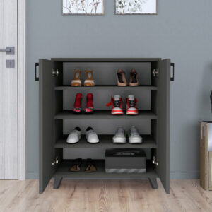 Ντουλάπι κουζίνας/μπάνιου - Παπουτσοθήκη Lilly Megapap χρώμα ανθρακί 72x32,5x88εκ.