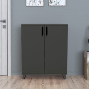 Ντουλάπι κουζίνας/μπάνιου - Παπουτσοθήκη Lilly Megapap χρώμα ανθρακί 72x32,5x88εκ.