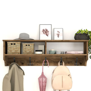 Κρεμάστρα τοίχου Ottila Megapap χρώμα καπνιστή καρυδιά 120x22x37εκ.