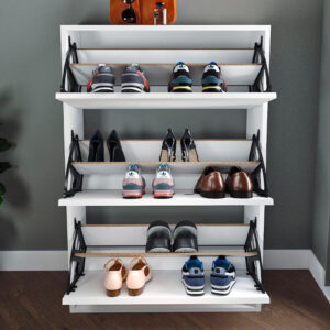 Παπουτσοθήκη Nave Megapap 18 ζευγών χρώμα λευκό 73,6x24x110εκ.