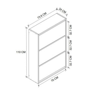 Παπουτσοθήκη Nave Megapap 18 ζευγών χρώμα pine oak 73,6x24x110εκ.
