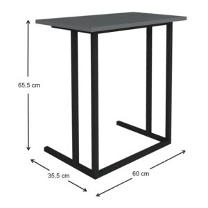 Τραπεζάκι βοηθητικό Jango Megapap μεταλλικό - μελαμίνης χρώμα μαύρο - ανθρακί 60x35,5x65,5εκ.