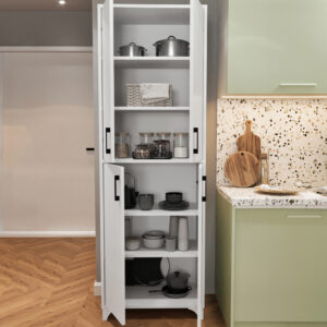 Ντουλάπα κουζίνας/μπάνιου Charlie Megapap χρώμα λευκό 62,6x35,8x186εκ.