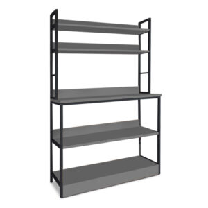 Έπιπλο κουζίνας Foyer Megapap χρώμα μαύρο - ανθρακί 101x36x160,7εκ.