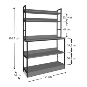 Έπιπλο κουζίνας Foyer Megapap χρώμα μαύρο - ανθρακί 101x36x160,7εκ.