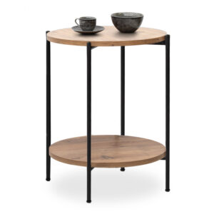 Τραπεζάκι βοηθητικό Argento Megapap χρώμα pine oak 43x43x60εκ.