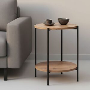 Τραπεζάκι βοηθητικό Argento Megapap χρώμα pine oak 43x43x60εκ.