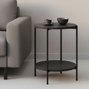 Τραπεζάκι βοηθητικό Argento Megapap χρώμα ανθρακί 43x43x60εκ.